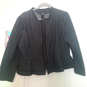 Sandro peplum denim blazer